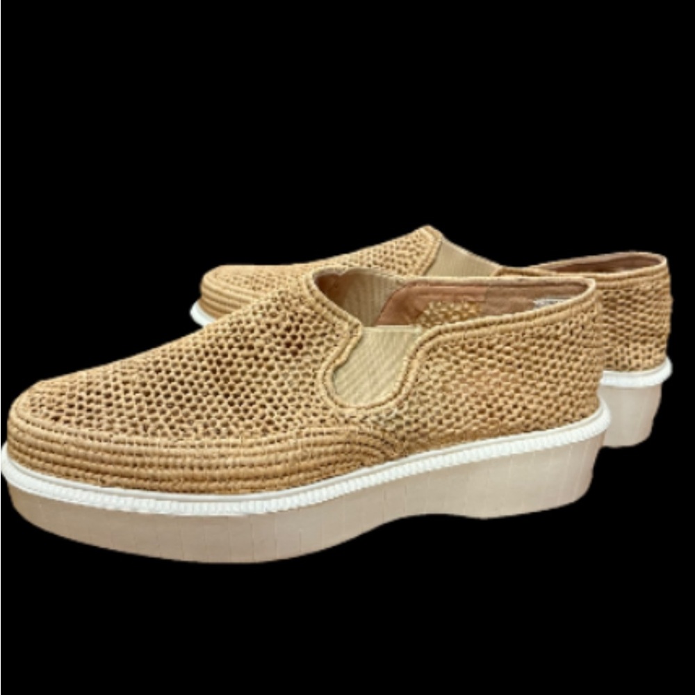 Robert Clergerie Natural Woven Raffia Slip On Flats Size 38/7.5 - Picture 2 of 14